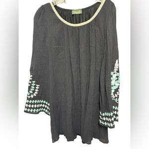 Maude Women's Medium Black
Embroidered Top/Dress boho cottagecore